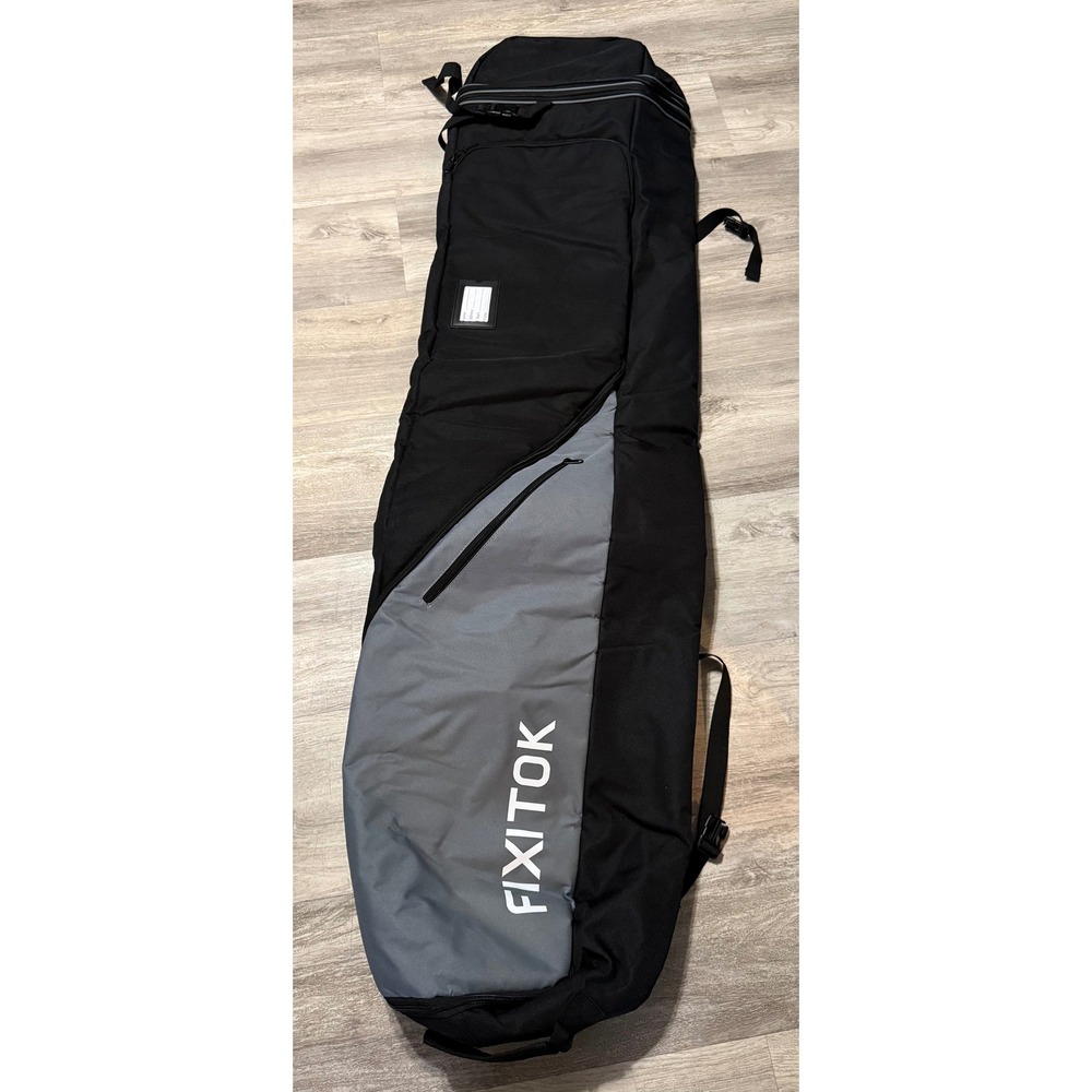 Fixitok Padded Snowboard Bag Black Grey Travel Carry Case‎ Shoulder Strap